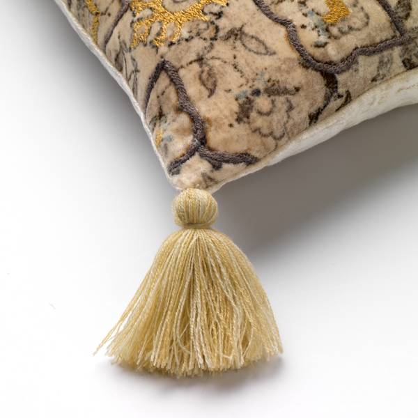 Dekokissen Romain Beige - Baumwollstoff - Viskose - 45 x 45 x 10 cm