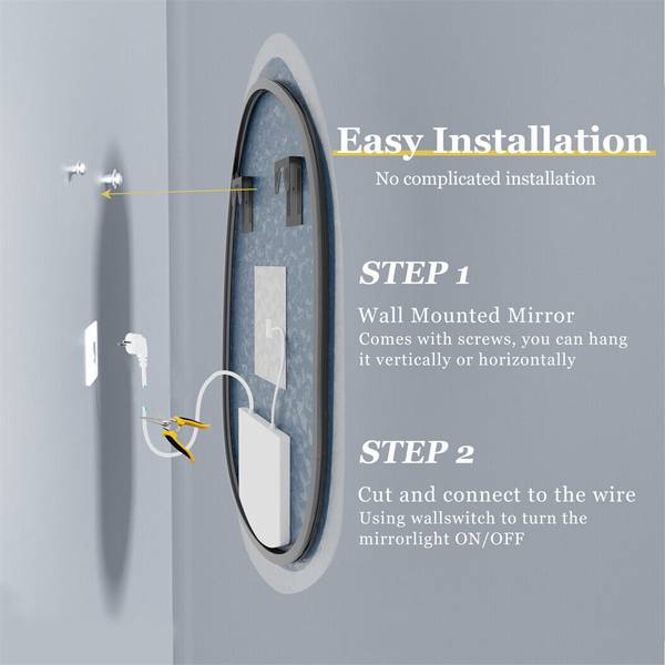 Badezimmerspiegel mit LED Beleuchtung 70 x 90 cm