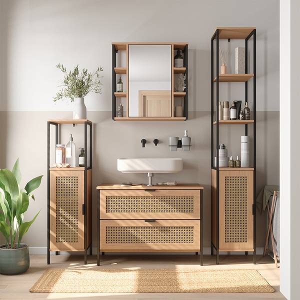 Meubles bain Linara 63270 lot de 4 Marron - Bois manufacturé - 80 x 59 x 35 cm
