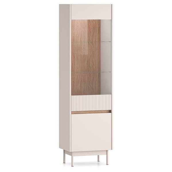 Vitrine DUNEA Gris - Mélamine - 55 x 193 x 40 cm