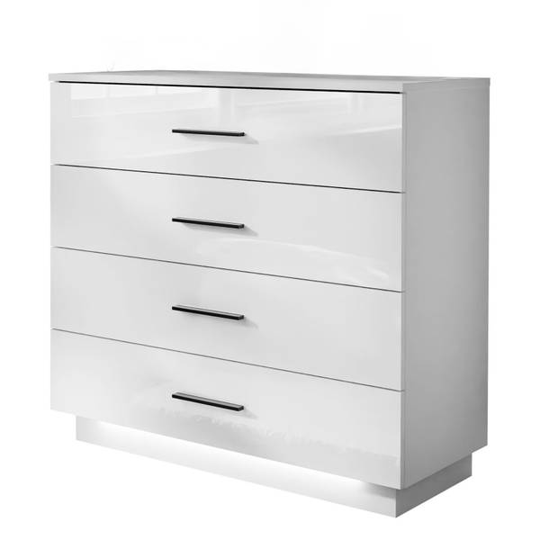 Kommode LINA Griffe Weiß - Holzwerkstoff - 95 x 86 x 40 cm