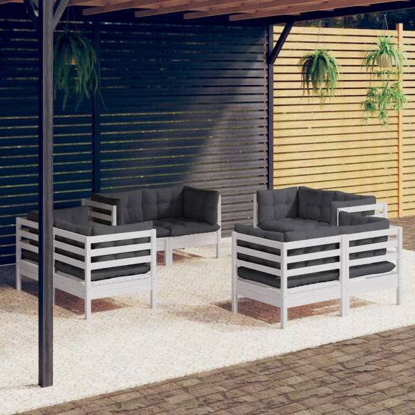 meubles de jardin  3012387 (lot de 8) Blanc - Polyester - Pin - 64 x 63 x 64 cm