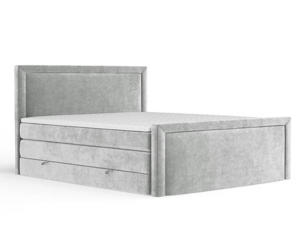Boxspringbett Lavenda Hellgrau - Liegefläche Breite: 160 cm