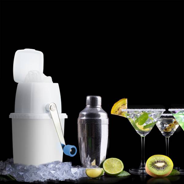 Broyeur à glace manuel Bleu - Blanc - Métal - Matière plastique - 13 x 24 x 16 cm