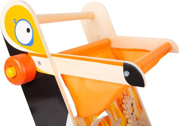 Lauflernwagen Tukan Orange - Holzwerkstoff - 32 x 49 x 35 cm
