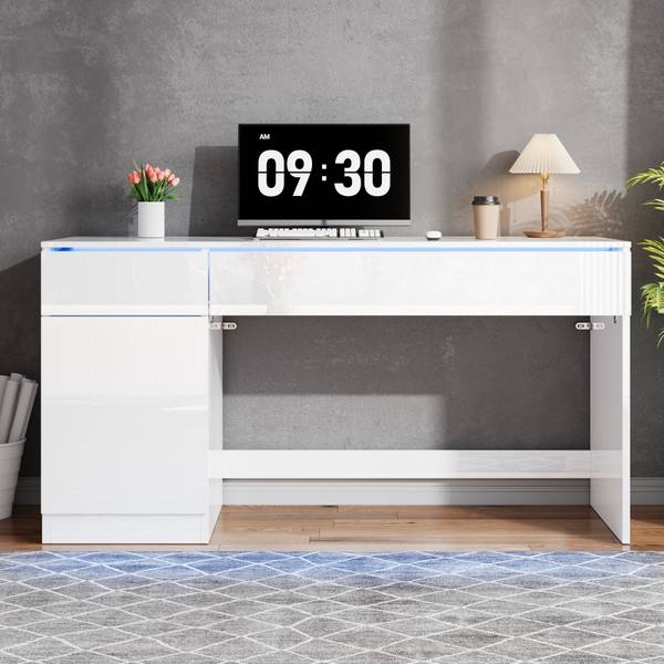 Schreibtisch BA1250M Ⅱ Weiß - Holzwerkstoff - 50 x 78 x 120 cm