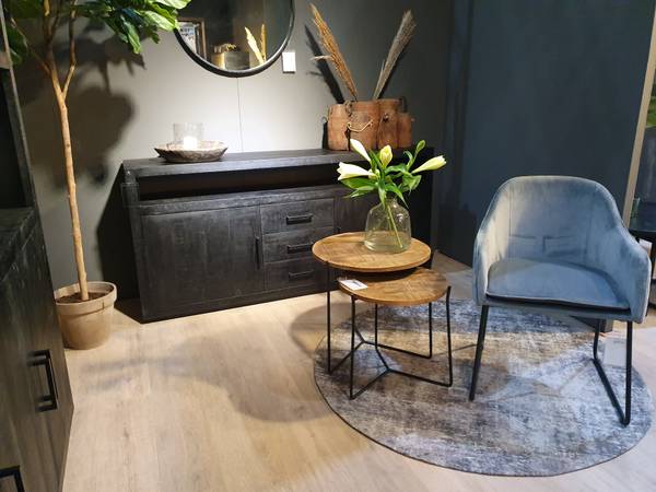 Anrichte Jaxx Schwarz - Holzwerkstoff - 180 x 85 x 40 cm