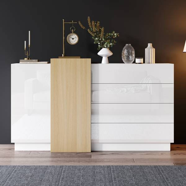 Sideboard Grexeds Weiß - Holzwerkstoff - 140 x 87 x 35 cm