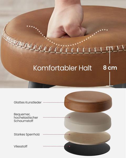 Barkrukken Brazzaville, set van 2 bruin - plaatmateriaal op houtbasis - 52 x 77 x 52 cm