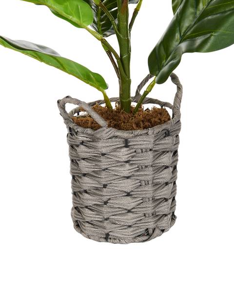 Kunstpflanze FIDDLE LEAF TREE Schwarz - Grün - Bambus - 47 x 72 x 47 cm