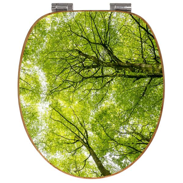 WC-Sitz mit Absenkautomatik Zwischen Bäu Grün - Bambus - Holzwerkstoff - 38 x 5 x 49 cm