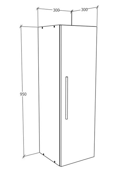 Rayon mural Arila Gris - Bois manufacturé - 30 x 95 x 30 cm