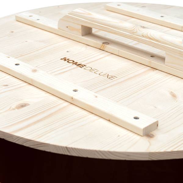 Badefass ARUM Braun - Kunststoff - Holz teilmassiv - 80 x 100 x 80 cm