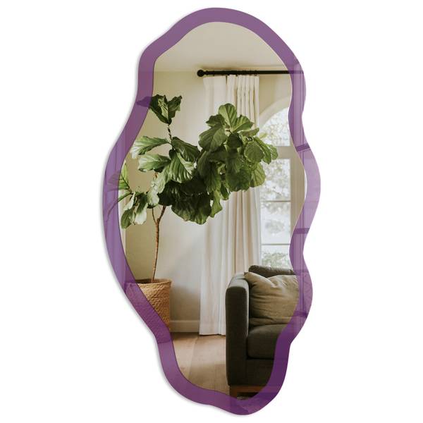Wandspiegel Purpura fortis Violett - Glas - 52 x 97 x 0 cm