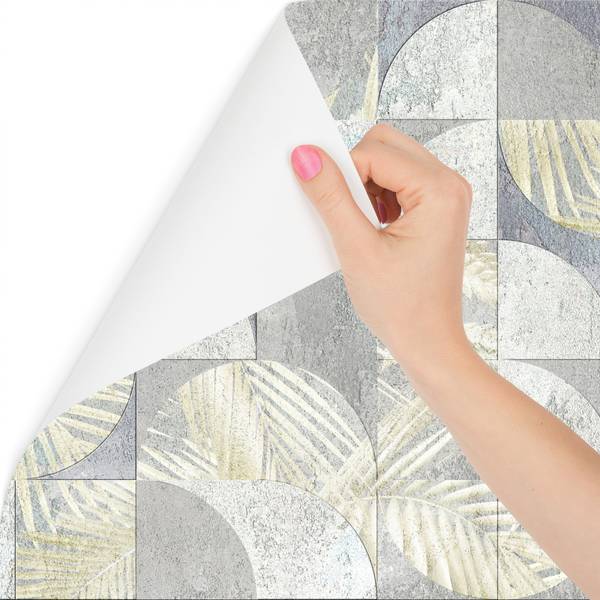 Vlies-Fotobehang BETON Bladeren Natuur lichtgrijs - 405 x 270 x 270 cm