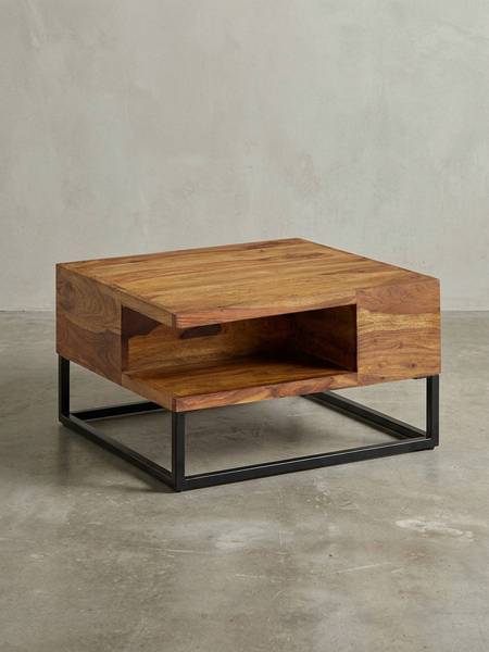 Couchtisch MAASEIK mit Staufach Braun - Sheesham - 60 x 35 x 60 cm