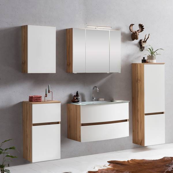 Spiegelschrank LAURIA-03-4 Braun - Spiegelglas - 80 x 64 x 20 cm