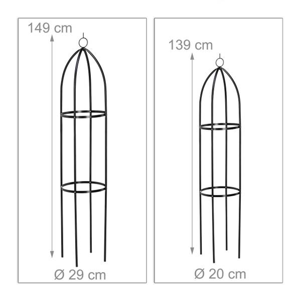 Plantensteun set van 2 zwart - ijzer - 29 x 149 x 29 cm