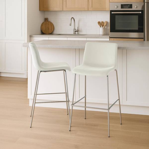 Barkruk Hover crèmekleurig - 43 x 100 x 48 cm - stoel - kunstmatig dierenvel