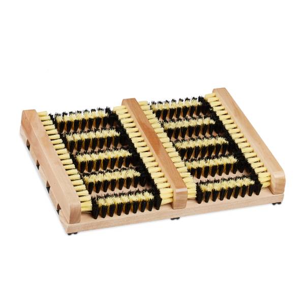 Schoenenveger buiten zwart - bruin - geel - plaatmateriaal op houtbasis - kunststof - 36 x 6 x 26 cm