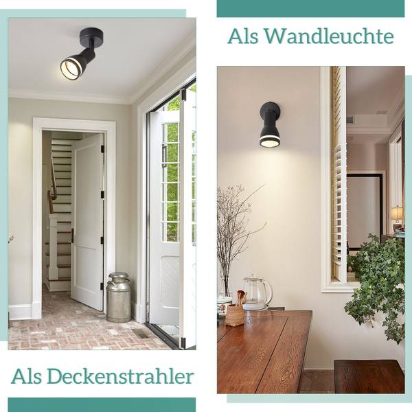 Deckenleuchte Hertz Schwarz - Flammenanzahl: 1