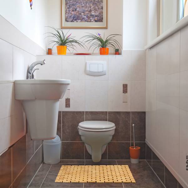 Tapis de bain en bambou Marron - Bambou - Matière plastique - 60 x 1 x 40 cm