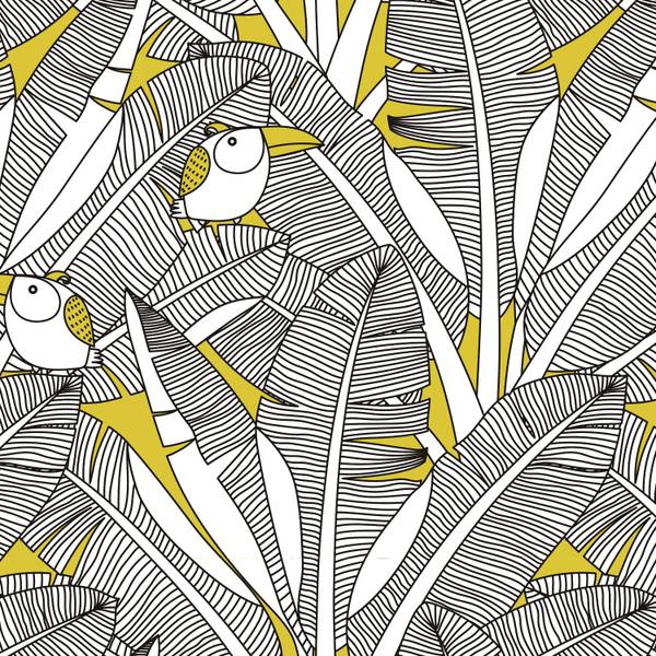 Großformatiges Palmito Panoramapapier Gelb