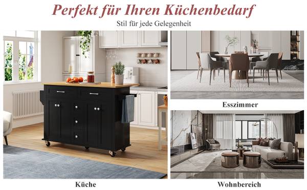 Kücheninsel BB8055 Schwarz