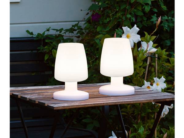 Außentischleuchte Titta 2er Set Weiß - Kunststoff - 13 x 21 x 13 cm