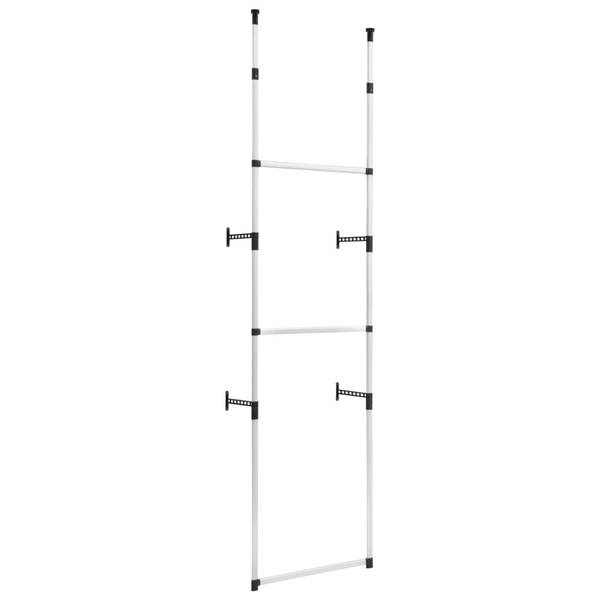 Teleskop-Garderobe XT5077 Silber - Metall - 29 x 300 x 70 cm