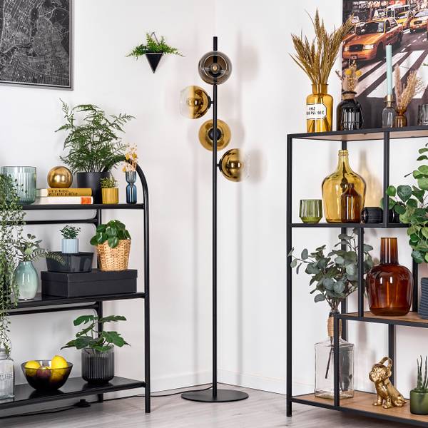 Stehlampe Cesaro Gold - Metall - 31 x 160 x 69 cm