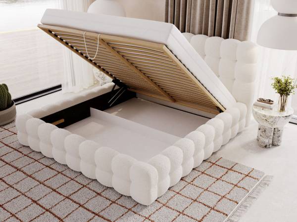 Polsterbett TWIST Creme - Cremeweiß - Liegefläche Breite: 180 cm