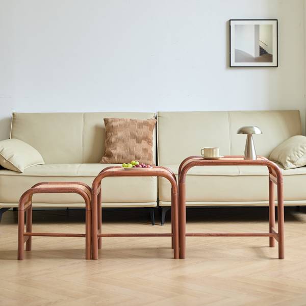 Couchtisch JOVIK 3er Set Braun - Massivholz - 60 x 58 x 40 cm