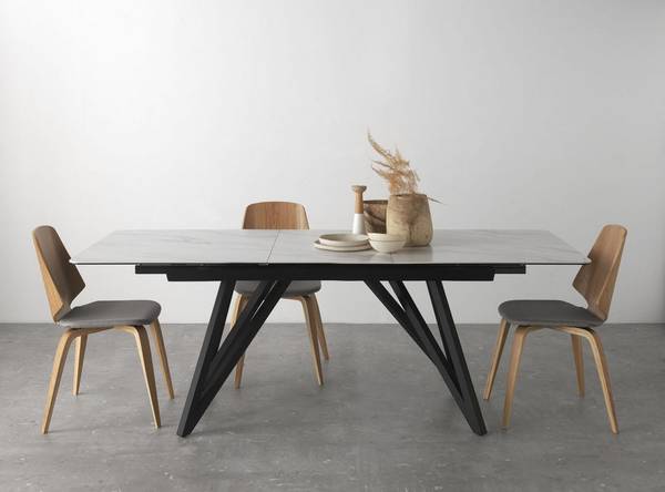 Tisch 10257 Weiß - Keramik - 160 x 76 x 90 cm