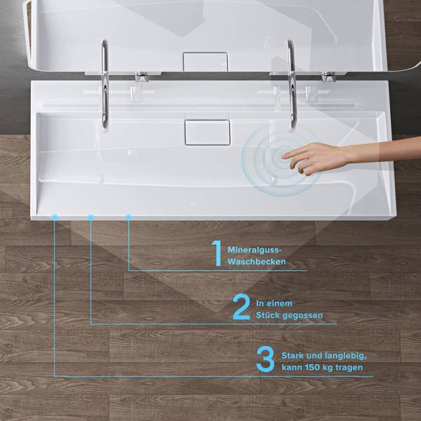 Waschbecken Col19W 800-OA Hochglanz Weiß - 46 x 80 cm