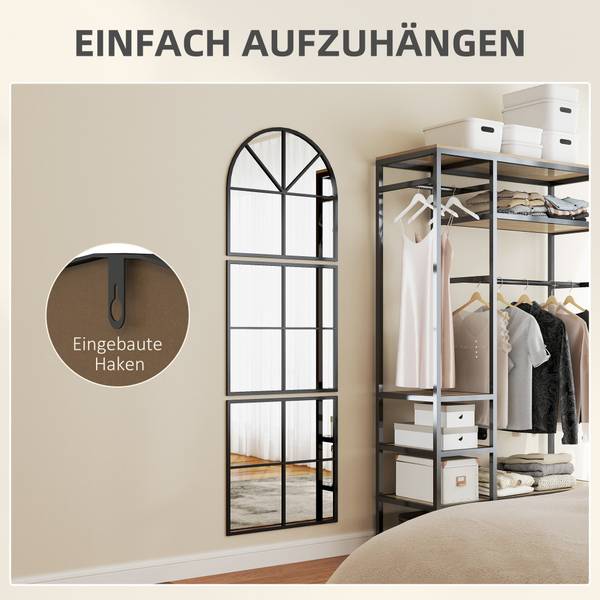 Wandspiegel 83C-009V00BK Schwarz - Glas - 2 x 180 x 60 cm