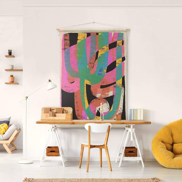 Wandteppich Farbenfrohe Formen 145 x 217 cm
