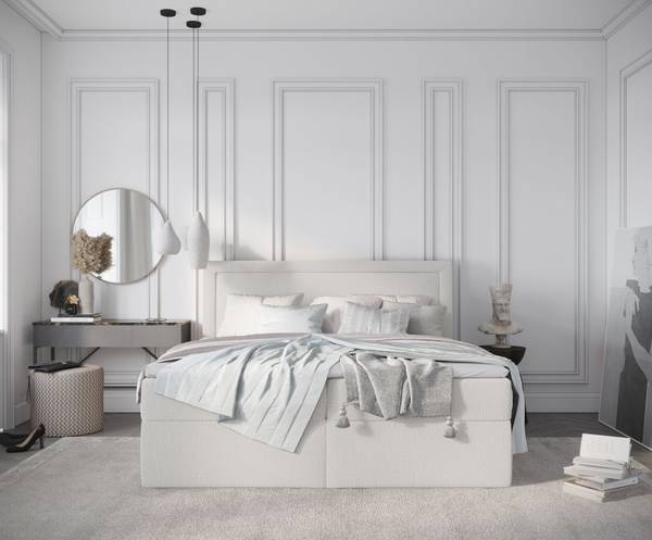 Boxspringbett Tribeca Creme - Liegefläche Breite: 120 cm