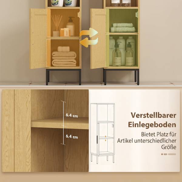 Badezimmerschrank 834-985V90LR Braun - Holzwerkstoff - 30 x 94 x 30 cm