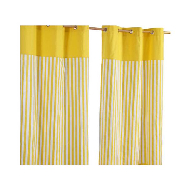 Rideaux à œillets CURSTRPTHK Jaune - 137 x 182 x 182 cm