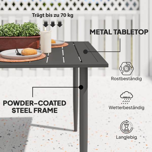 Gartentisch 84G-740V00BK Schwarz