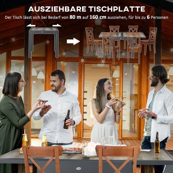 Gartentisch 84G-076V00BG Aluminium - 80 x 75 x 160 cm