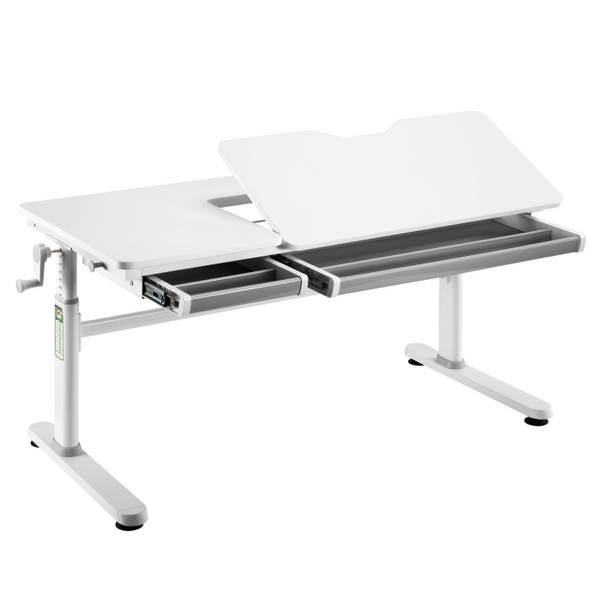 Kinderschreibtisch Höhenverstellbar ELIN Weiß - Holzwerkstoff - 120 x 76 x 60 cm