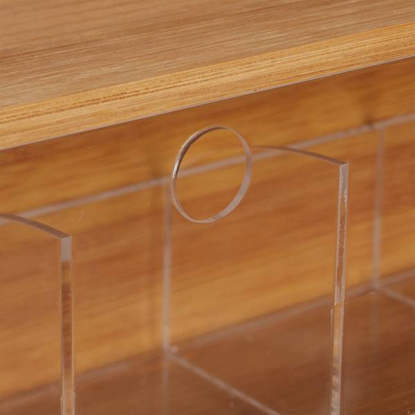 Boîte à thé bambou murale Marron - Bambou - Matière plastique - 39 x 12 x 8 cm