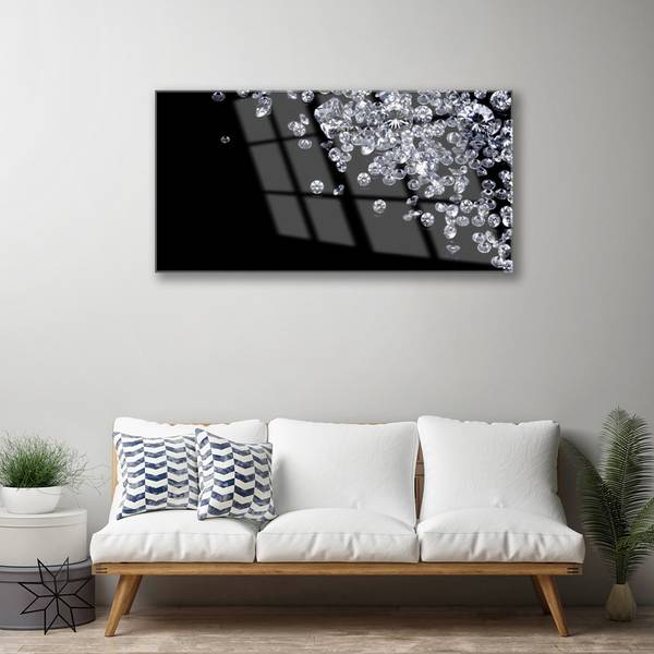 Glasbild Diamanten Kunst Glas - 100 x 50 x 1 cm