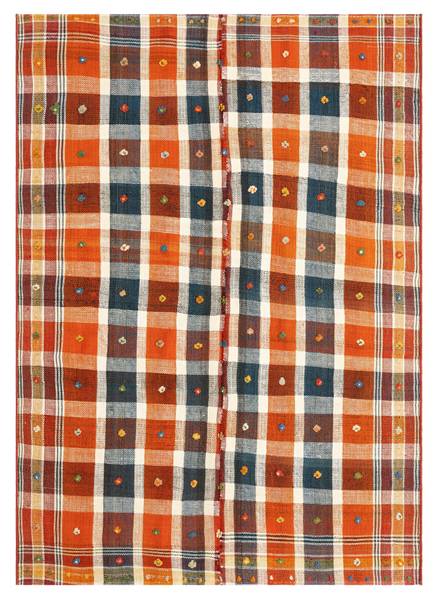 Vloerkleed Jajim XV oranje - wol - 141 x 1 x 197 cm