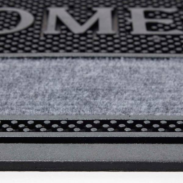 Geschwungene Fußmatte Welcome Silber