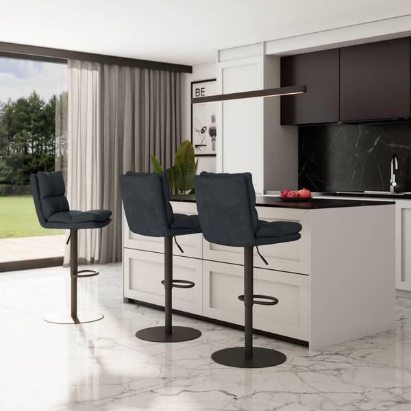 Barhocker CAJA Schwarz - Metall - Textil - 47 x 100 x 49 cm