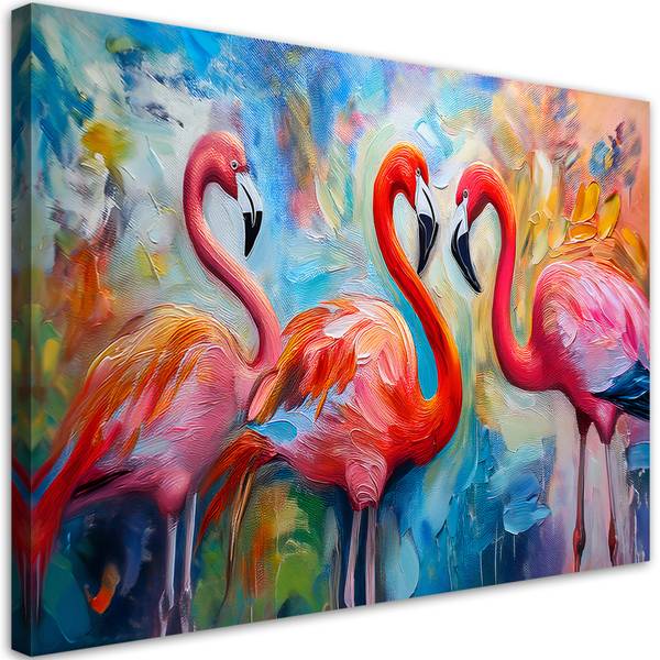 Wandbild flamingos vögel tiere 90 x 60 cm