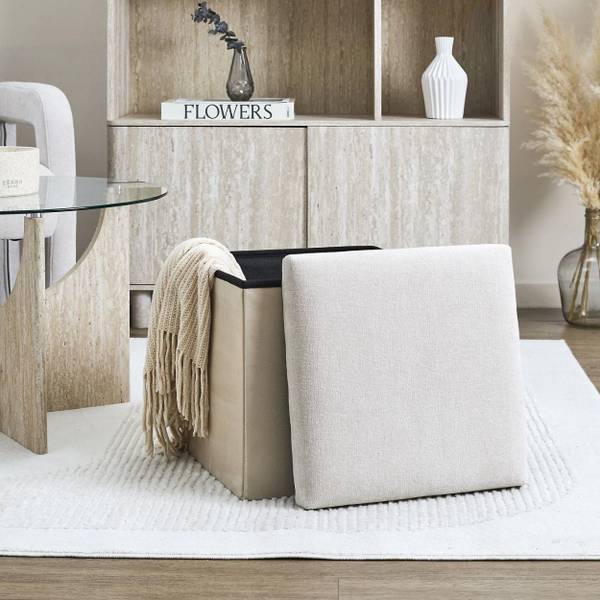 Sitzhocker HH-MAVI Beige - 38 x 38 x 38 cm